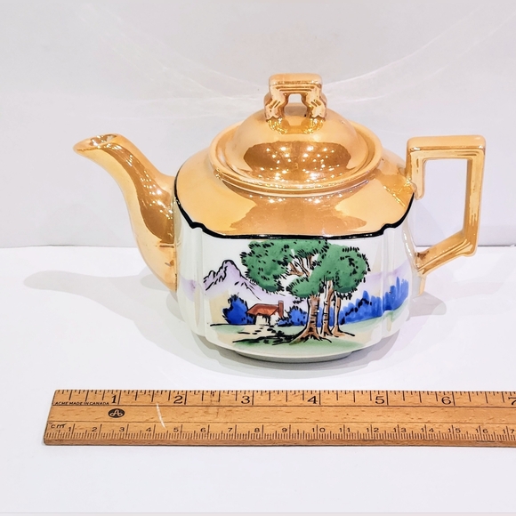 Small tea set 1960's Royal Nippon porcelain vintage Japanese orange luster - Picture 13 of 16